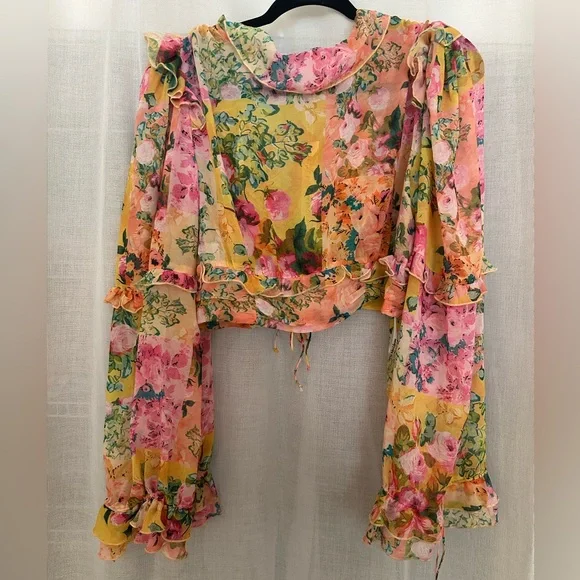Floral Ruffle Blouse - Multicolor - Picture 4 of 4
